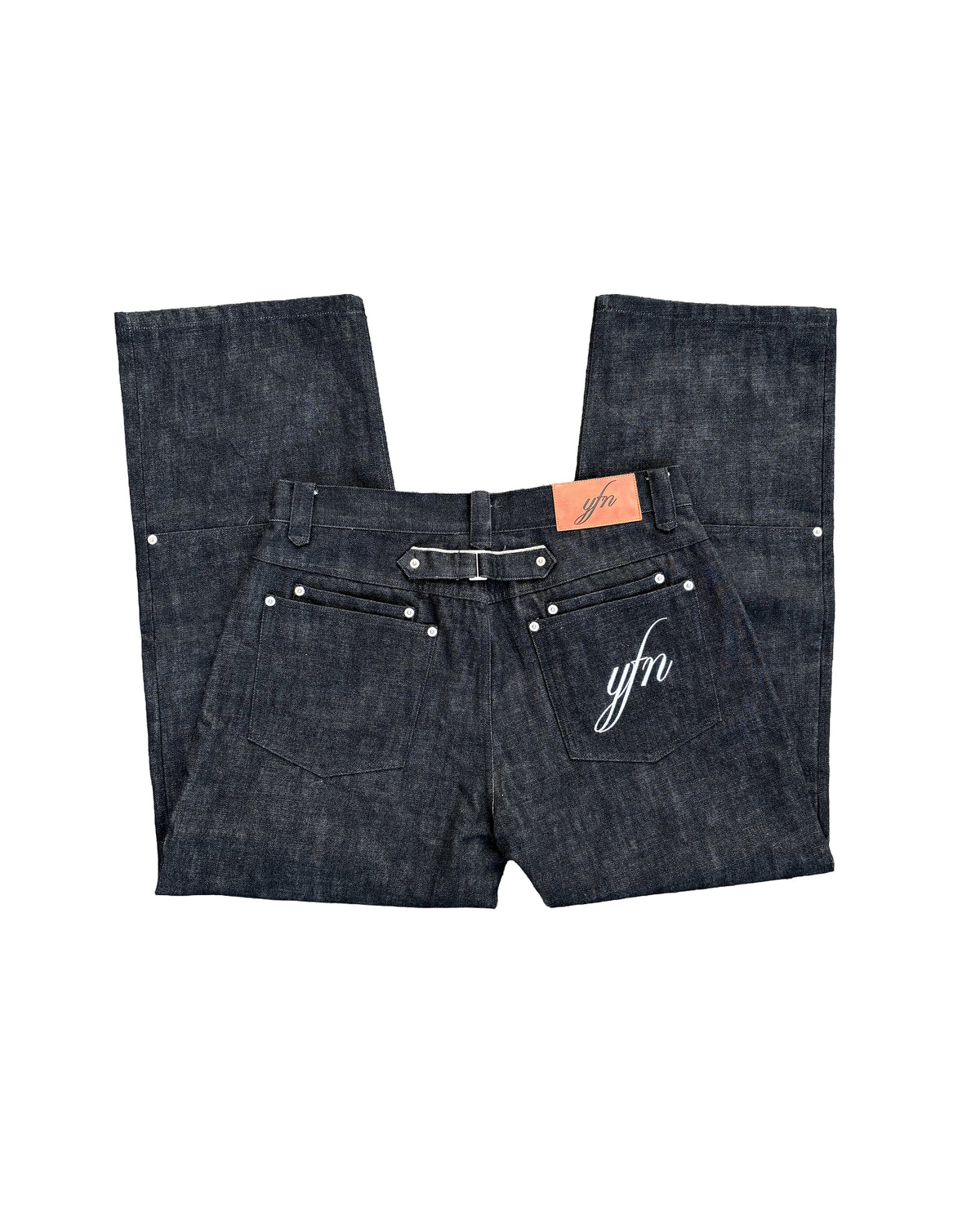 YFN BLACK SELVEDGE DOUBLE KNEE DENIM
